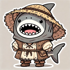 Shark-Faced Chibi Stickers for Fun Chats