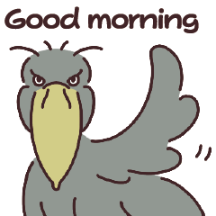 Shoebill's simple daily greeting stamp