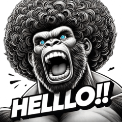 Shouting Afro Gorilla-kun!