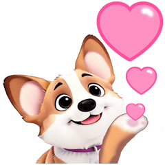 Cute DeeMark: Smiley Puppy (BIG Sticker)