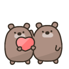 Cute round bear sticker