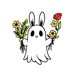 white ghost rabbit cute