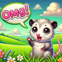 Cute Opossum Stickers