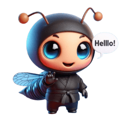 Cute ninja stonefly sticker 002