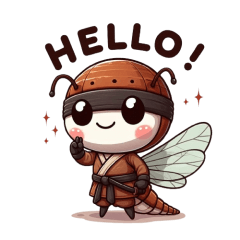 Cute ninja stonefly sticker 001