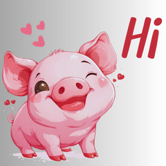 Cute little pink pig