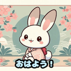 Adorable Ukiyo-e Bunny