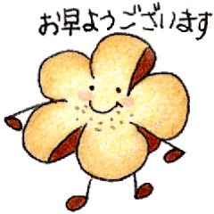 Flower-shaped anpan sticker