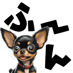 Large letters of black tan chihuahua