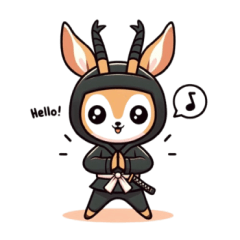 Cute ninja gazelle sticker 001