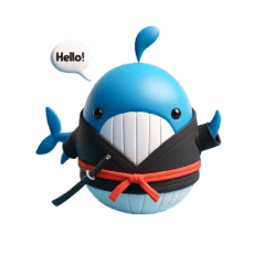 Cute ninja whale sticker 002