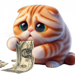 Bad Cat Unemployed No Money to Spend