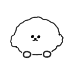 Korean sticker of a white dog