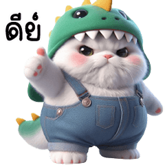 Cat Overall DIno Cute