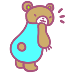 Lovely bear with slanted eyes