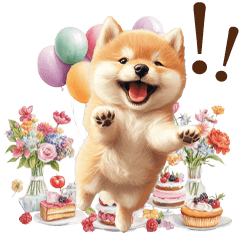 Shiba Inu Celebratory Sticker