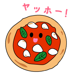 Cute pizza napoletana stickers