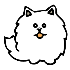 Moa of white Pomeranian