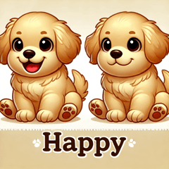 Stiker Emosi Golden Retriever