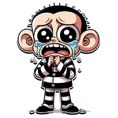 ugly male prisoner sticker1