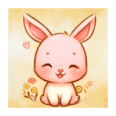 Cute Smiling Pastel Baby Animals by Deen