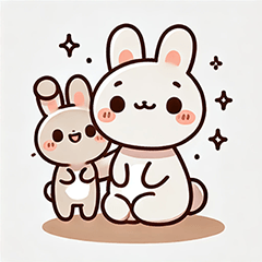 Fluffy Bunny Stickers