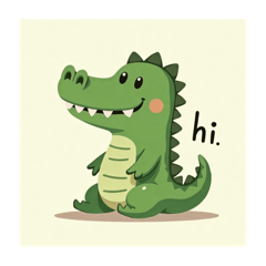 Cute green crocodile