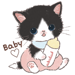 Baby cat doll's sticker