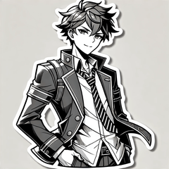 Anime-Style Cool Boy Stickers