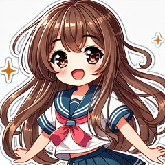 Anime-Style Cute Girl Stickers