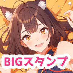 BIG sticker catgirl pumpkin China dress