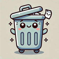 Adorable Trash Bin Stickers