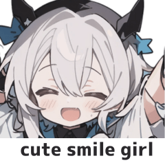 Cute smile 2D girl Sticker (notext)