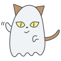 cute cat ghost sticker