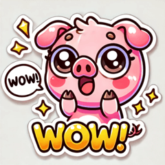 Silly Mini Pig Stickers @SFW