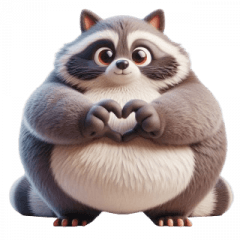 Chubby Raccoon Love Confession