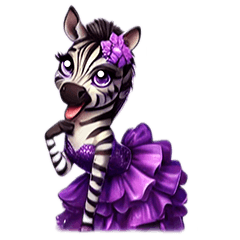 Zebra Sexy em Roxo Brilhante