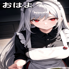 Silver-haired chef girl