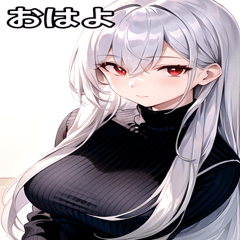 Turtleneck girl with silver hair