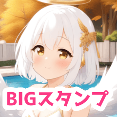 BIG sticker angel girl swimsuit fallpool