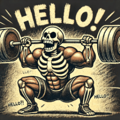 Muscle-Loving Skeleton Stickers