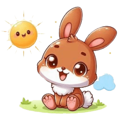 Rabbit : sticker pastel color