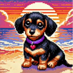 Dachshund Candy's Happy Life (Pixel Art)