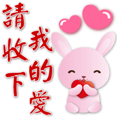 Cute Pink Rabbit- Please accept my love