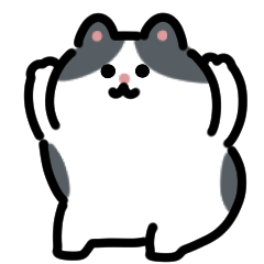 White cat and brown cat dancing Sticker