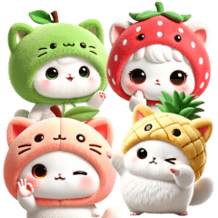 Fruity Cat gang (Big stickers)