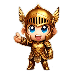 Cute Mighty Golden Island Warrior