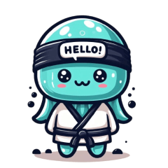 Cute ninja jellyfish sticker 001