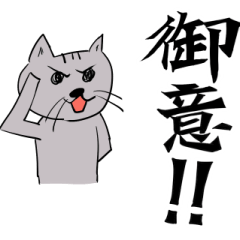 Calligraphy with Funny cat