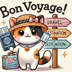 Cute Calico Cat Travel Stickers